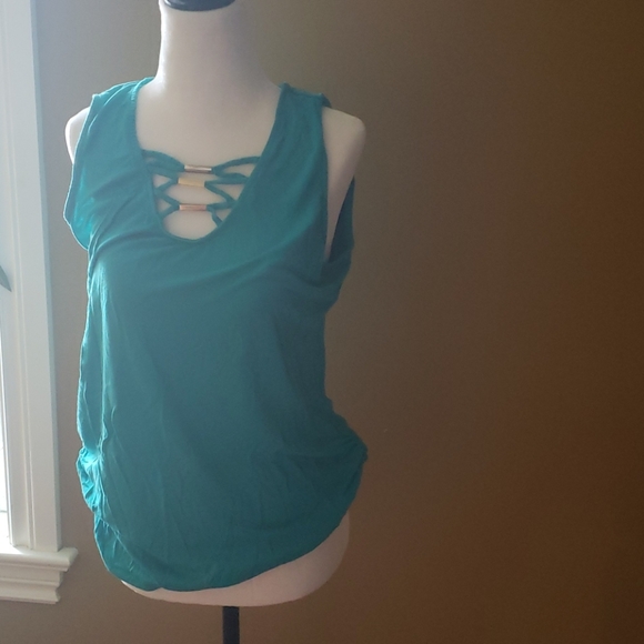 Green blueish tank top shirt - Picture 1 of 1